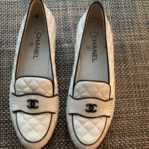 Chanel loafers with logo